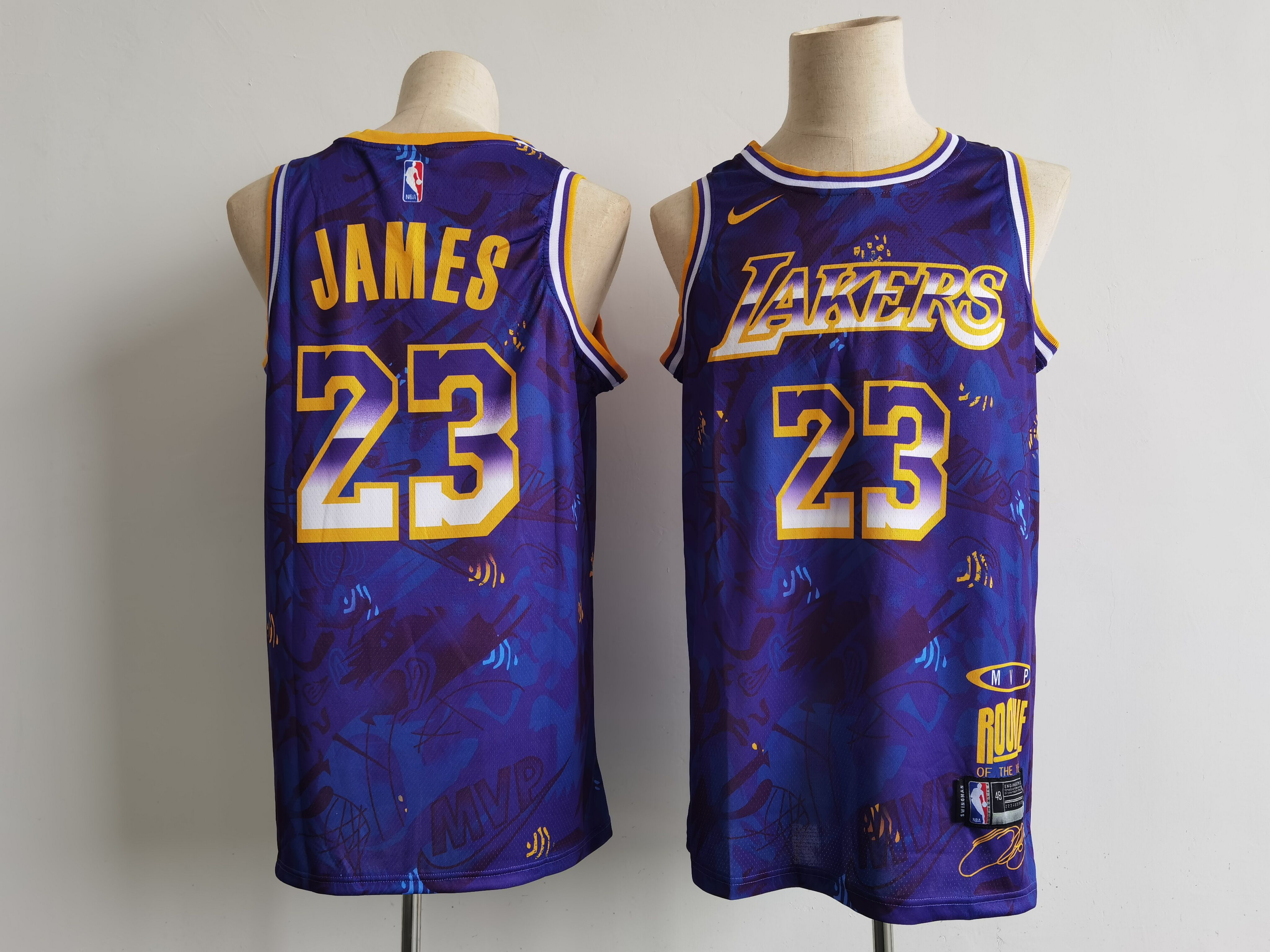 Men Los Angeles Lakers #23 James Purple Nike MVP rookie of the year select series 2021 NBA Jersey